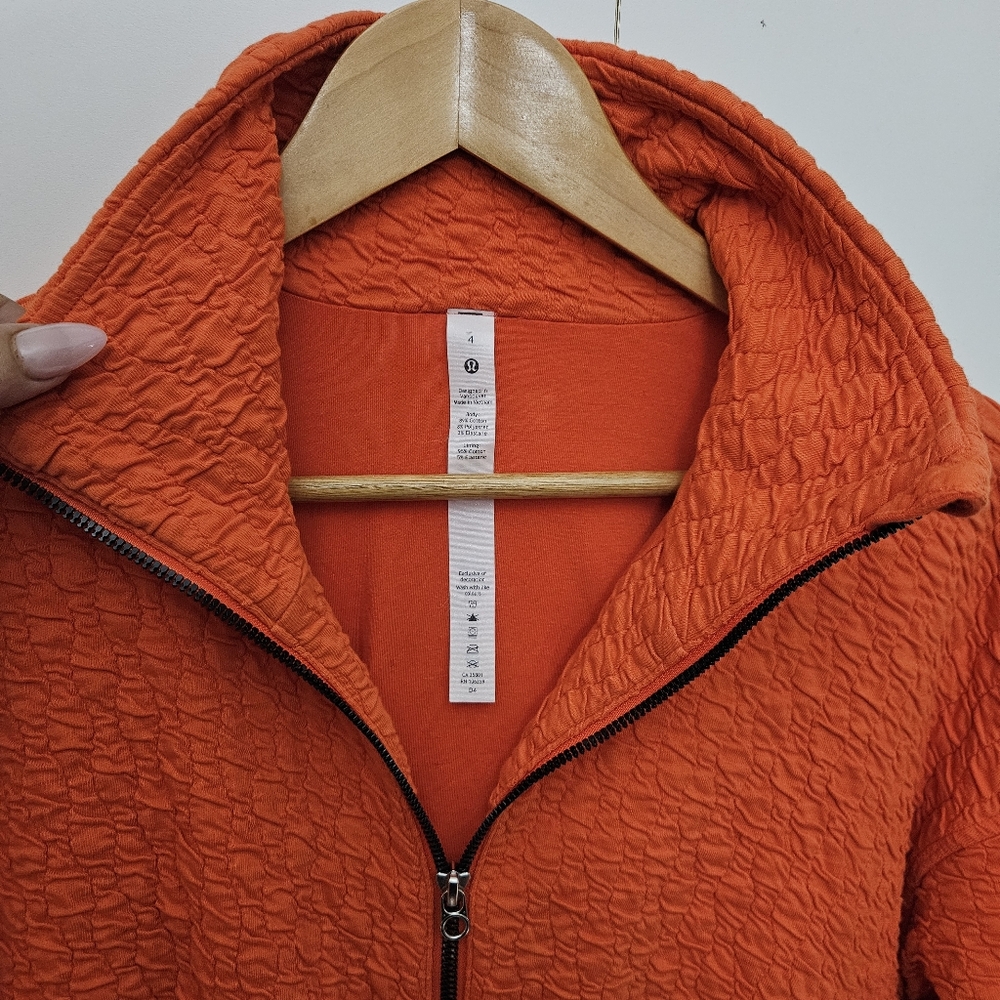 LULULEMON Rippled Full Zip Jacket Autumn Red Size 4 - Picture 10 of 15